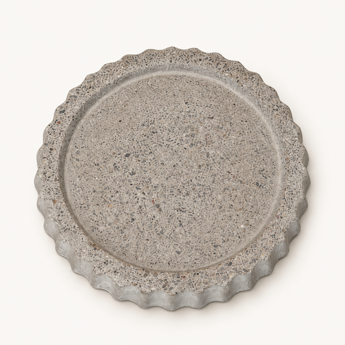 Round concrete coaster, Ø 11 cm, natural concrete – studio view