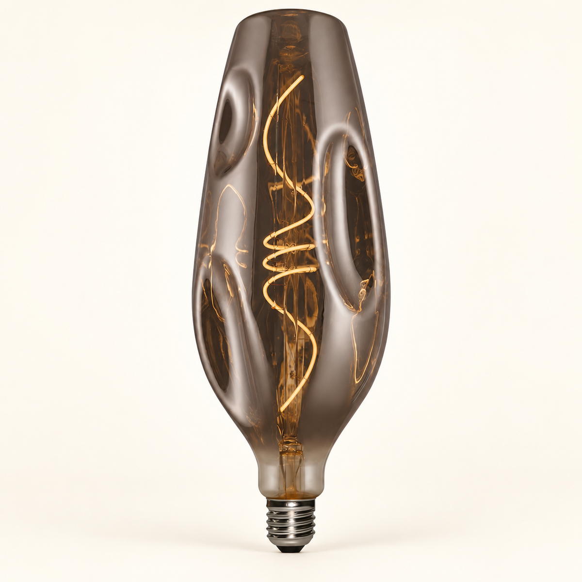 Daylight Bottle Bumped – smoke grey, LED E27 – AI-generated product visual based on manufacturer reference