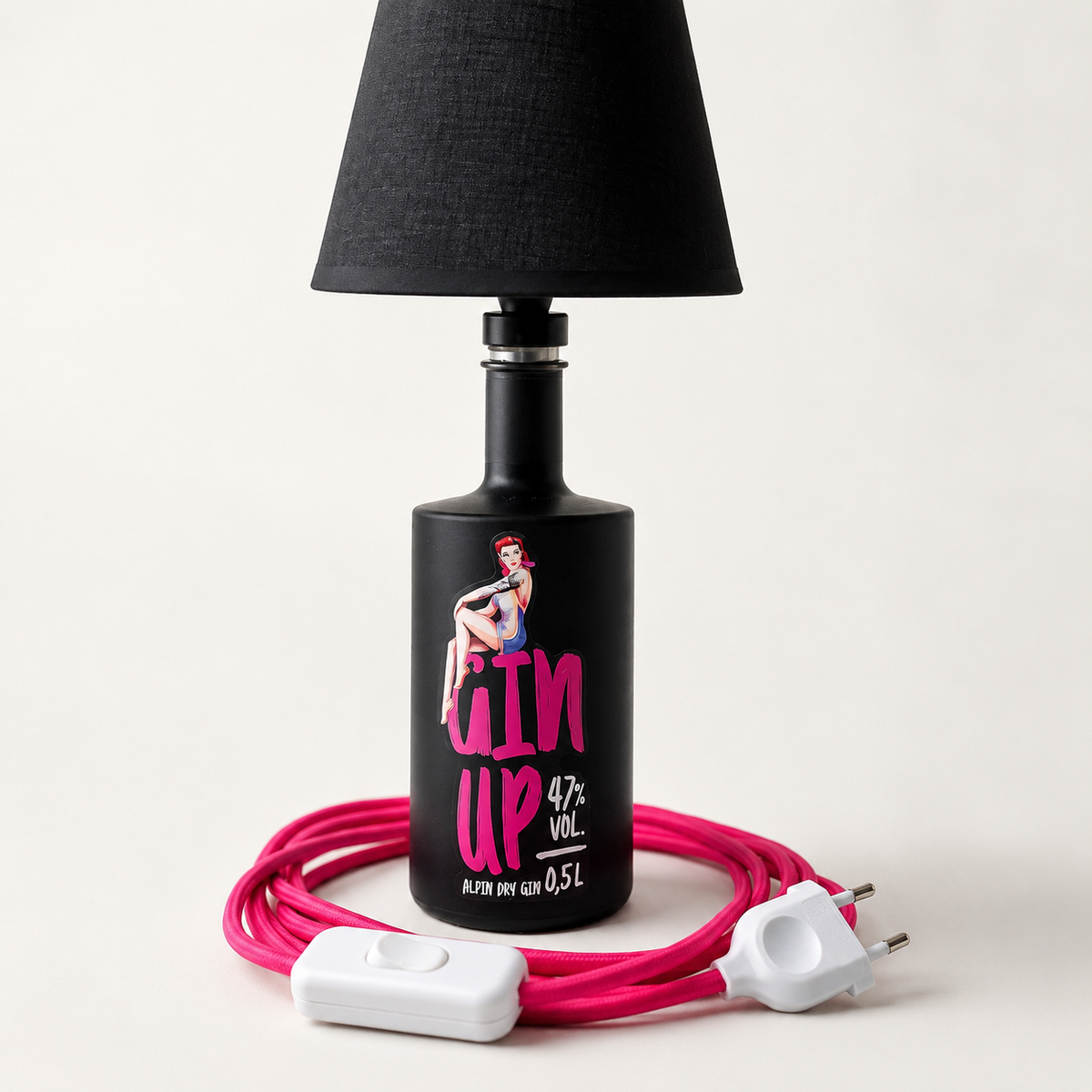 Bottle lamps – Gin Up Pink bottle lamp 003