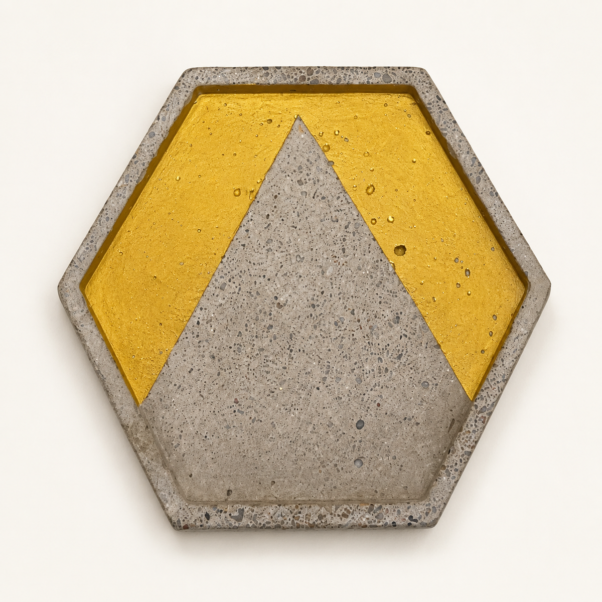 Hexagon concrete coaster – chevron design