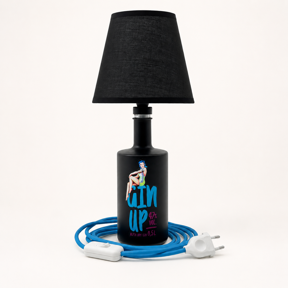 Gin Up – Flaschenlampe – Blau