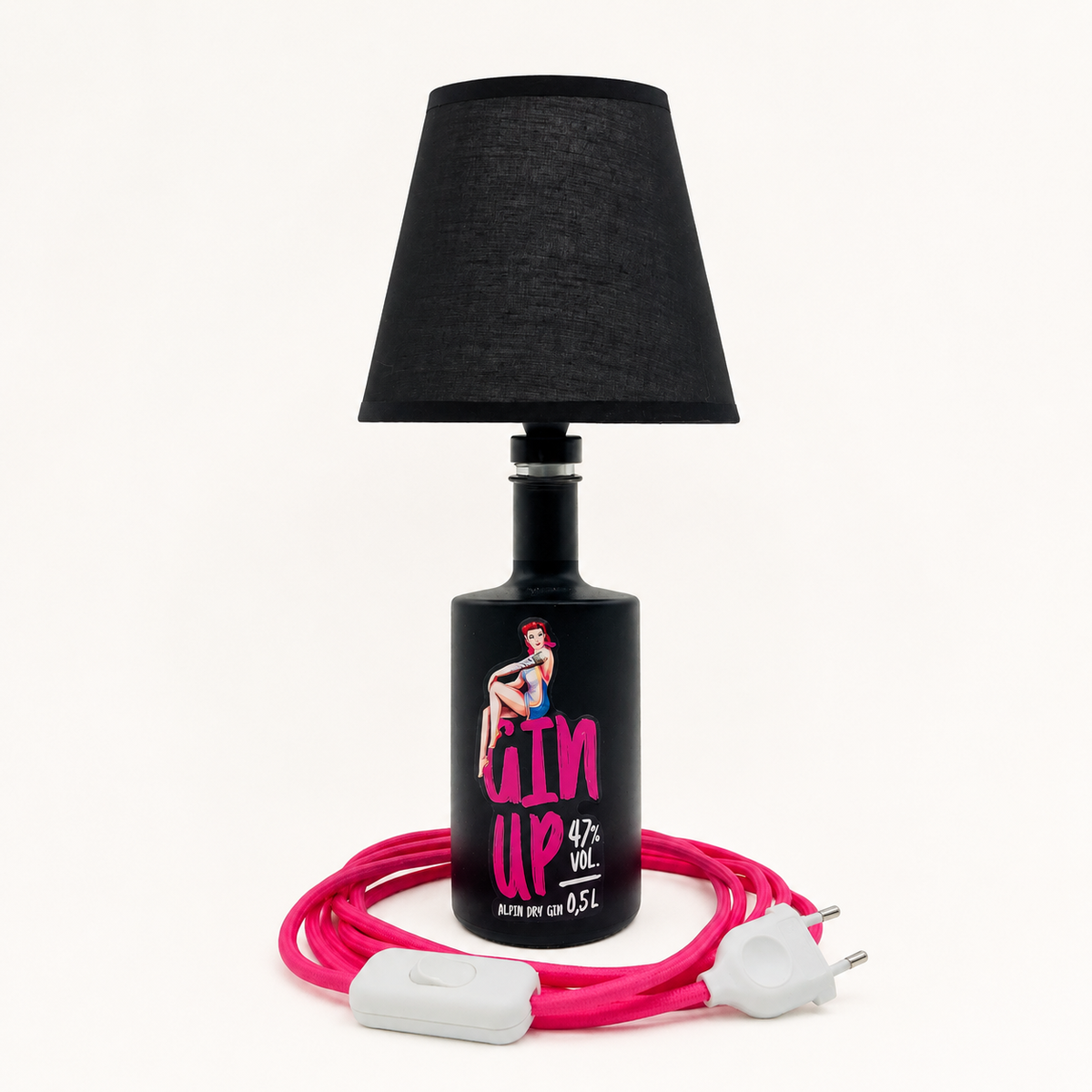 Gin Up bottle lamp – pink