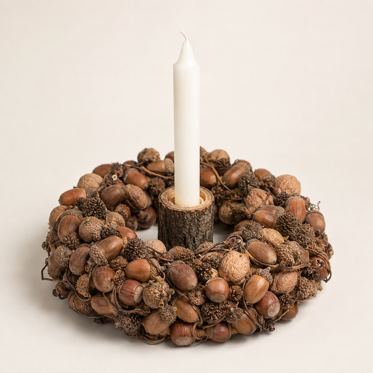 Forest wreath with candle holder
