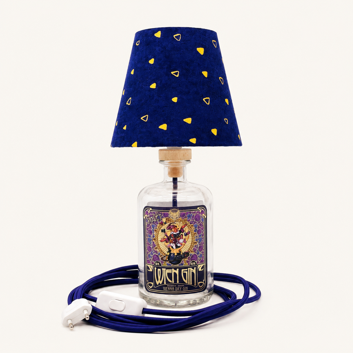 Wien Gin Violet bottle lamp