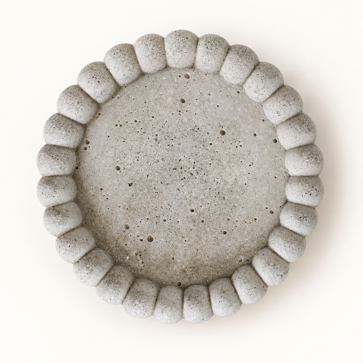 Beton-Untersetzer – Rillen klein – Natur – Draufsicht