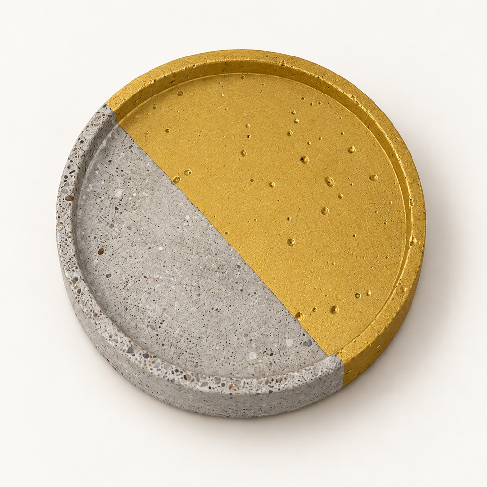 Beton-Untersetzer – Rund Ø 10 cm – Design A – Studioansicht