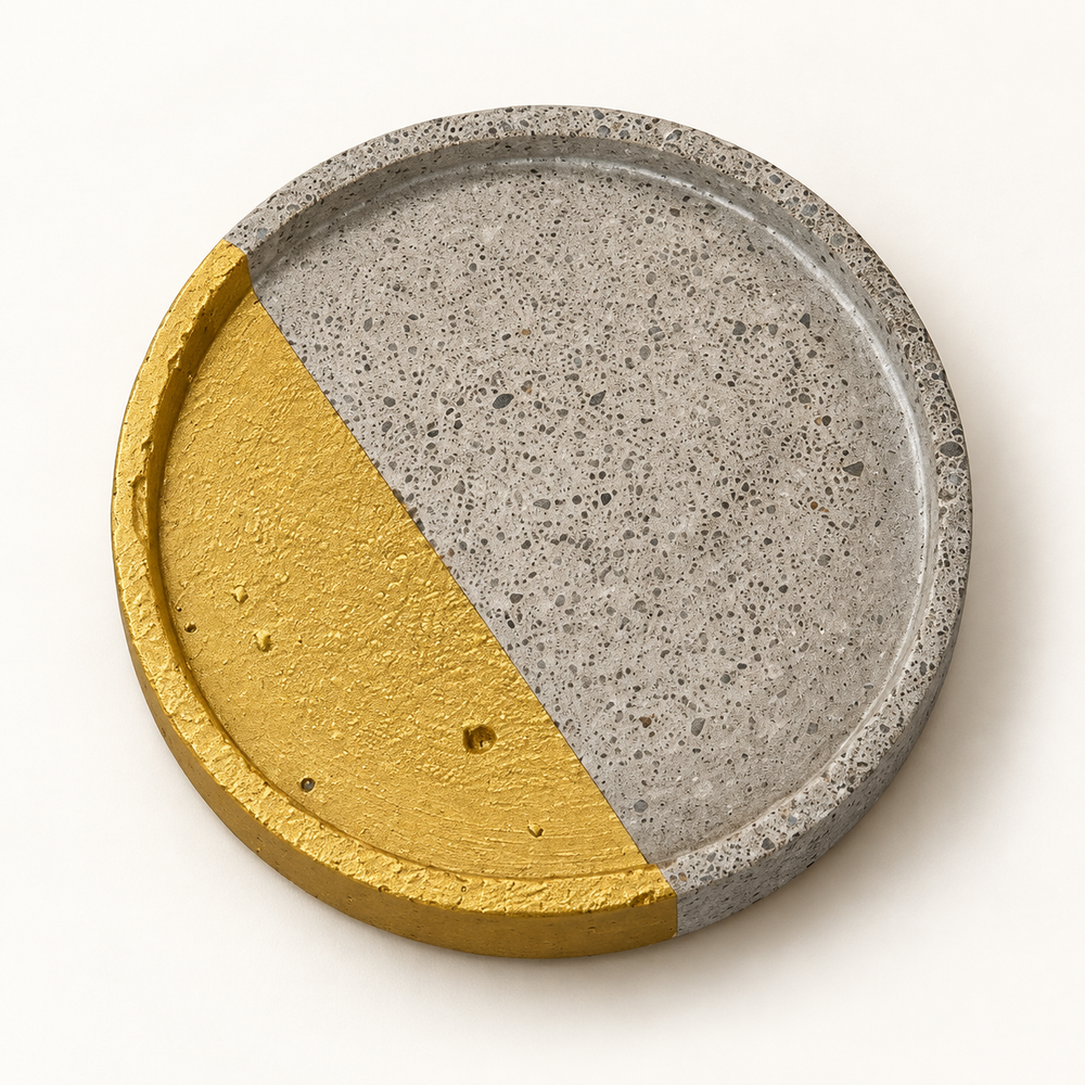 Beton-Untersetzer – Rund Ø 10 cm – Design B – Studioansicht