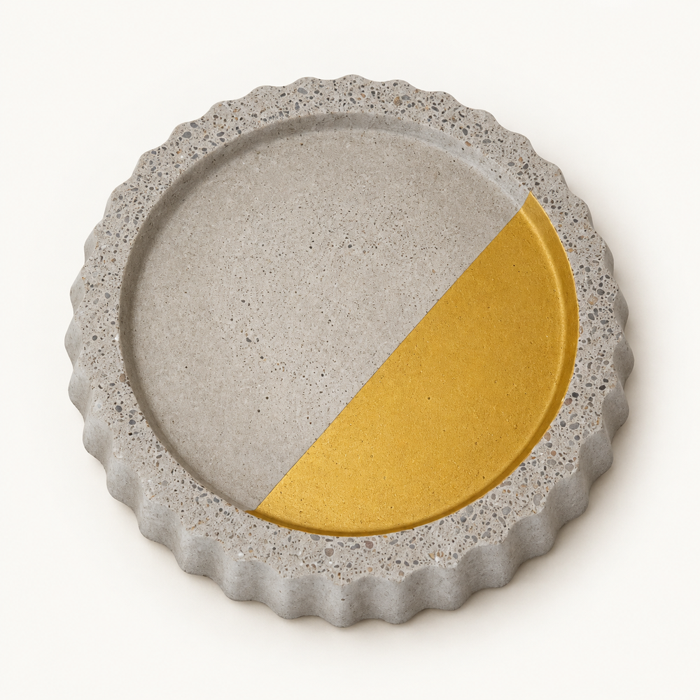 Beton-Untersetzer – Rund Ø 11 cm – Design 5 – Studioansicht