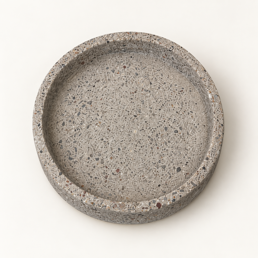 Beton-Untersetzer – Rund Ø 8 cm – Naturbeton – Studioansicht