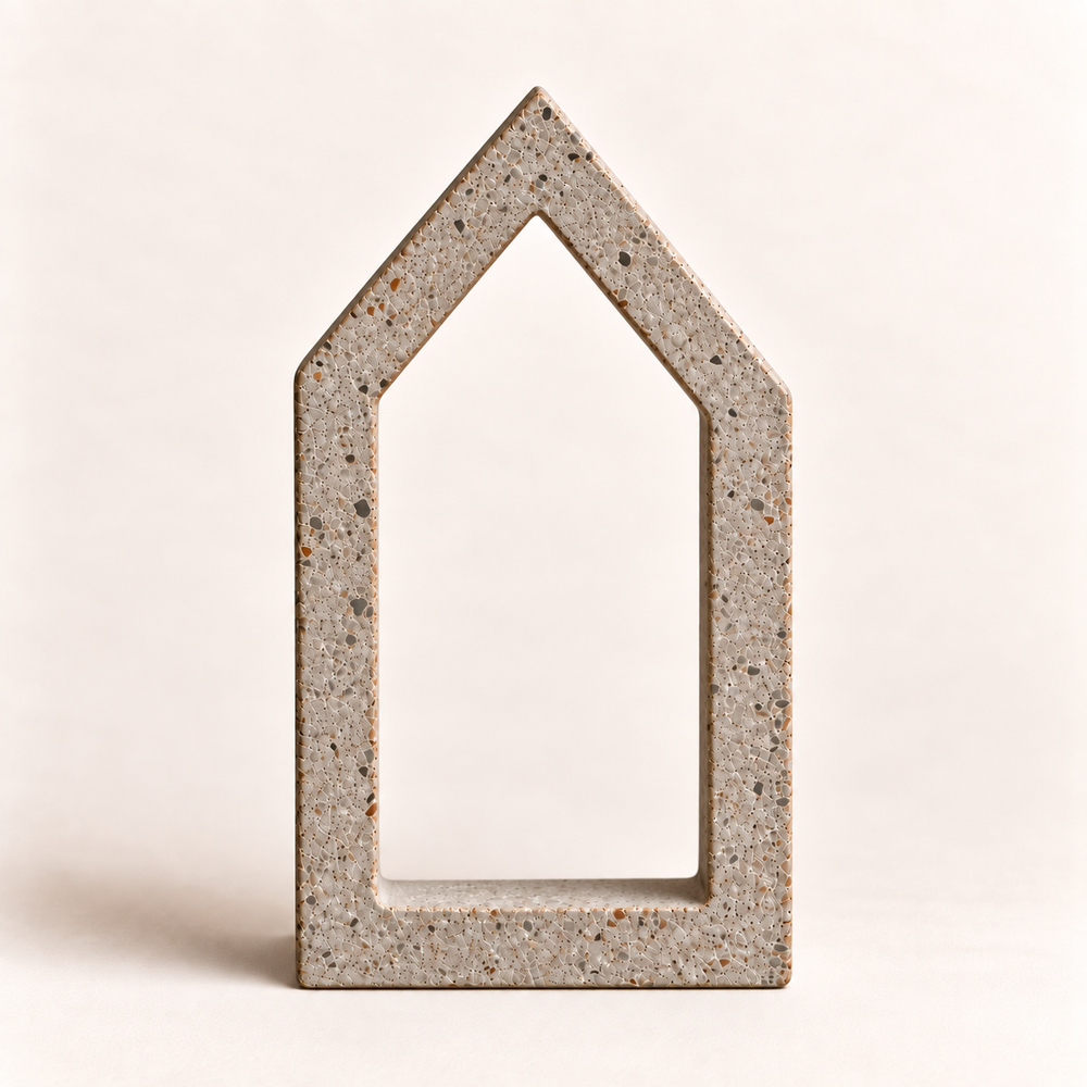 Mittleres Betonhaus in Natur, 6 × 12 × 2,7 cm, gleichmäßige Rahmenstärke