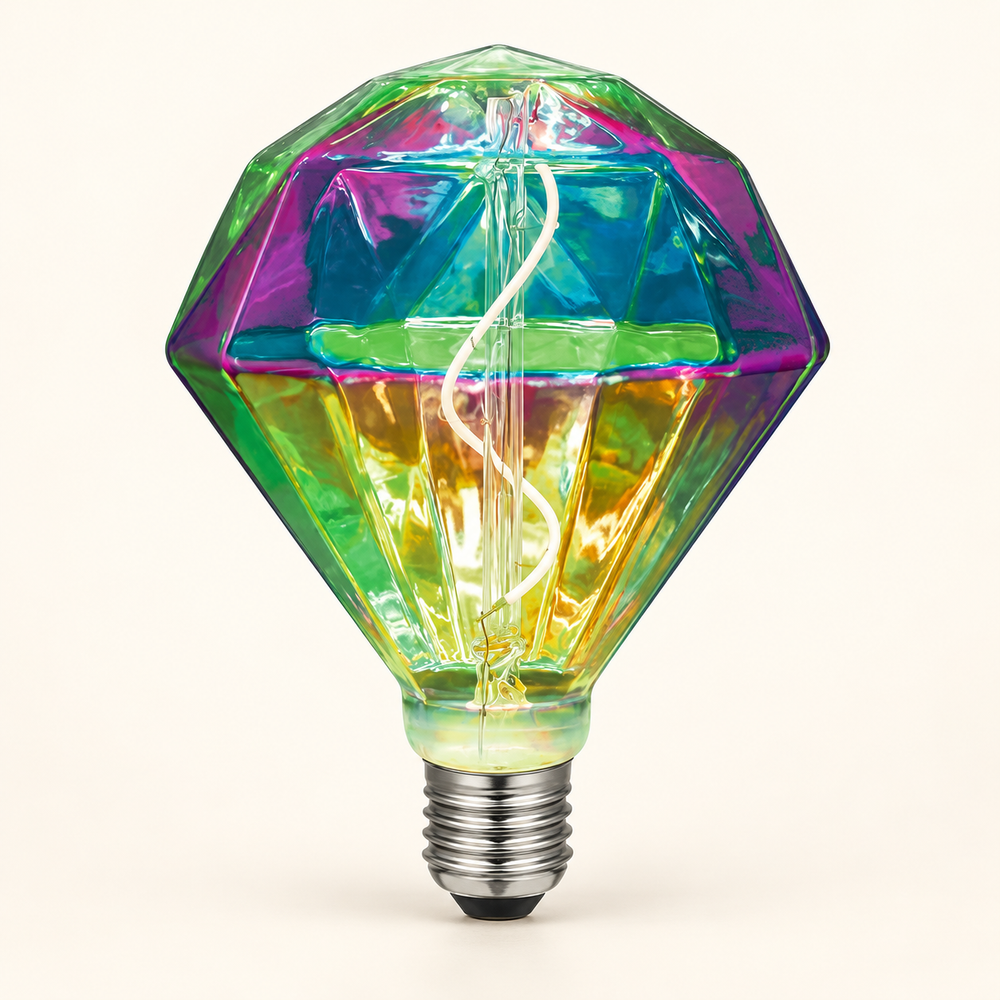 Daylight Diamante – Irisierend – LED E27 – KI-Produktvisualisierung nach Herstellerreferenz