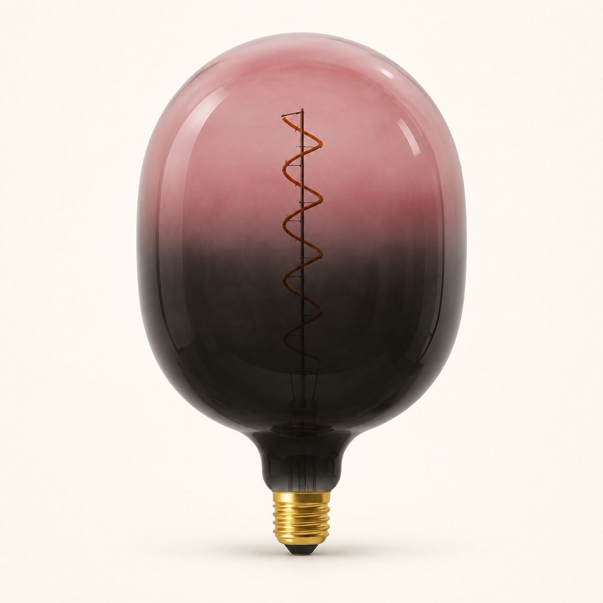 Daylight Coriandoli Egg – Grau–Rosa – LED E27 – KI-Produktvisualisierung nach Herstellerreferenz