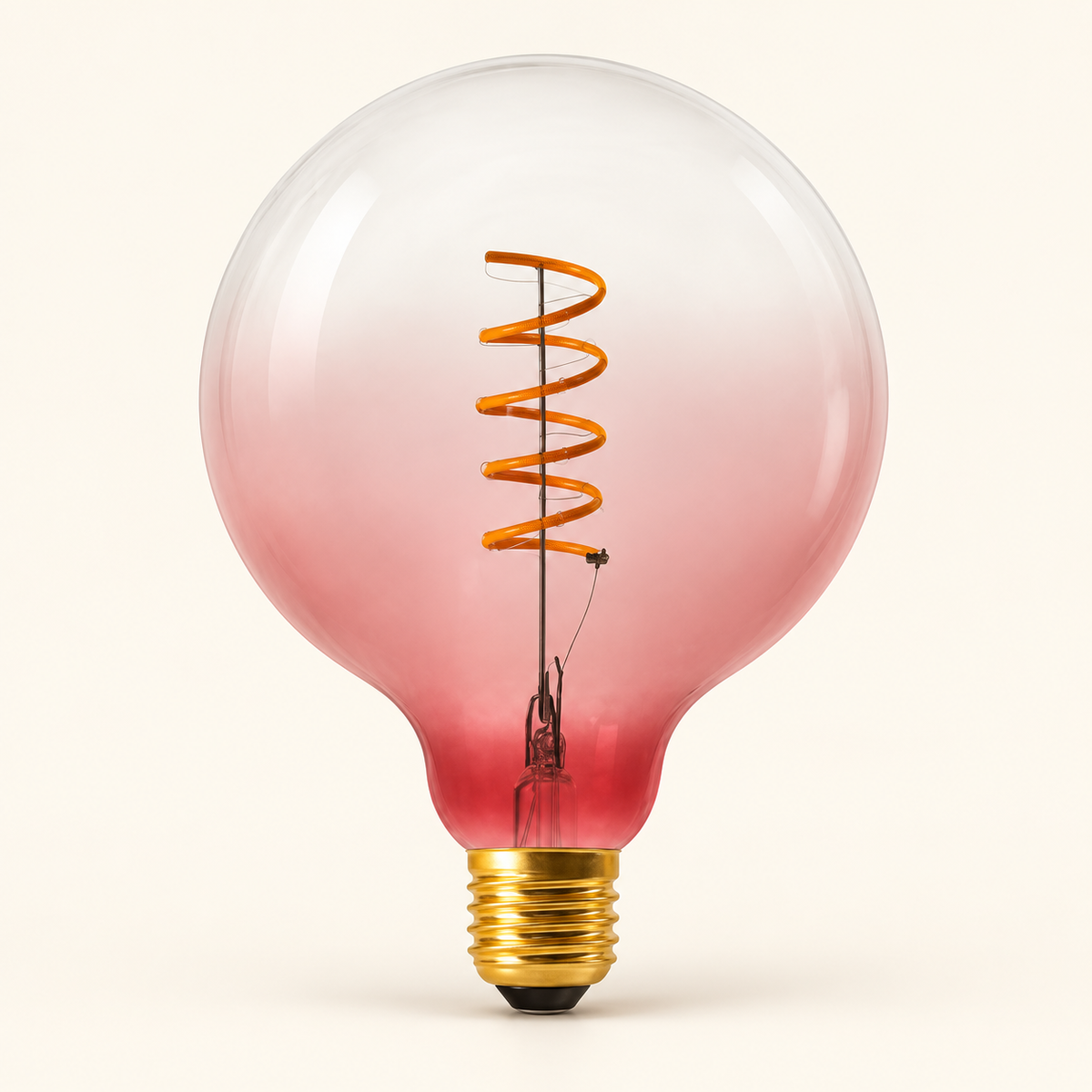 Daylight Coriandoli G125 – Rosa–Transparent – LED E27 – KI-Produktvisualisierung nach Herstellerreferenz