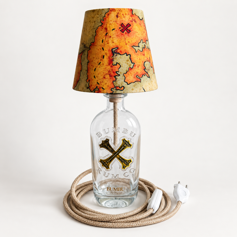 Bumbu Flaschenlampe Größe S mit Schatzkarten-Lampenschirm