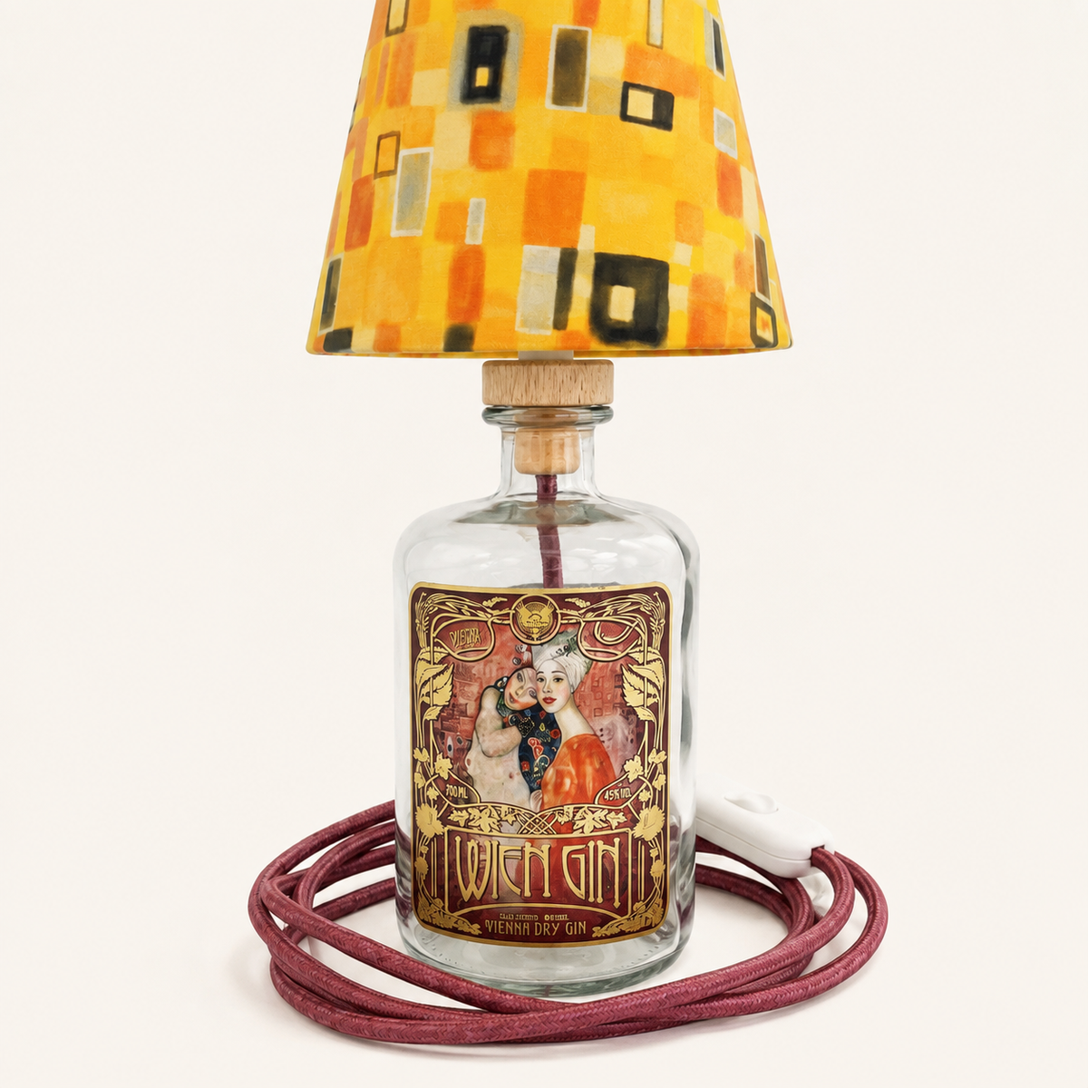 Flaschenlampen – Flaschenlampe Wien Gin Klimt 003