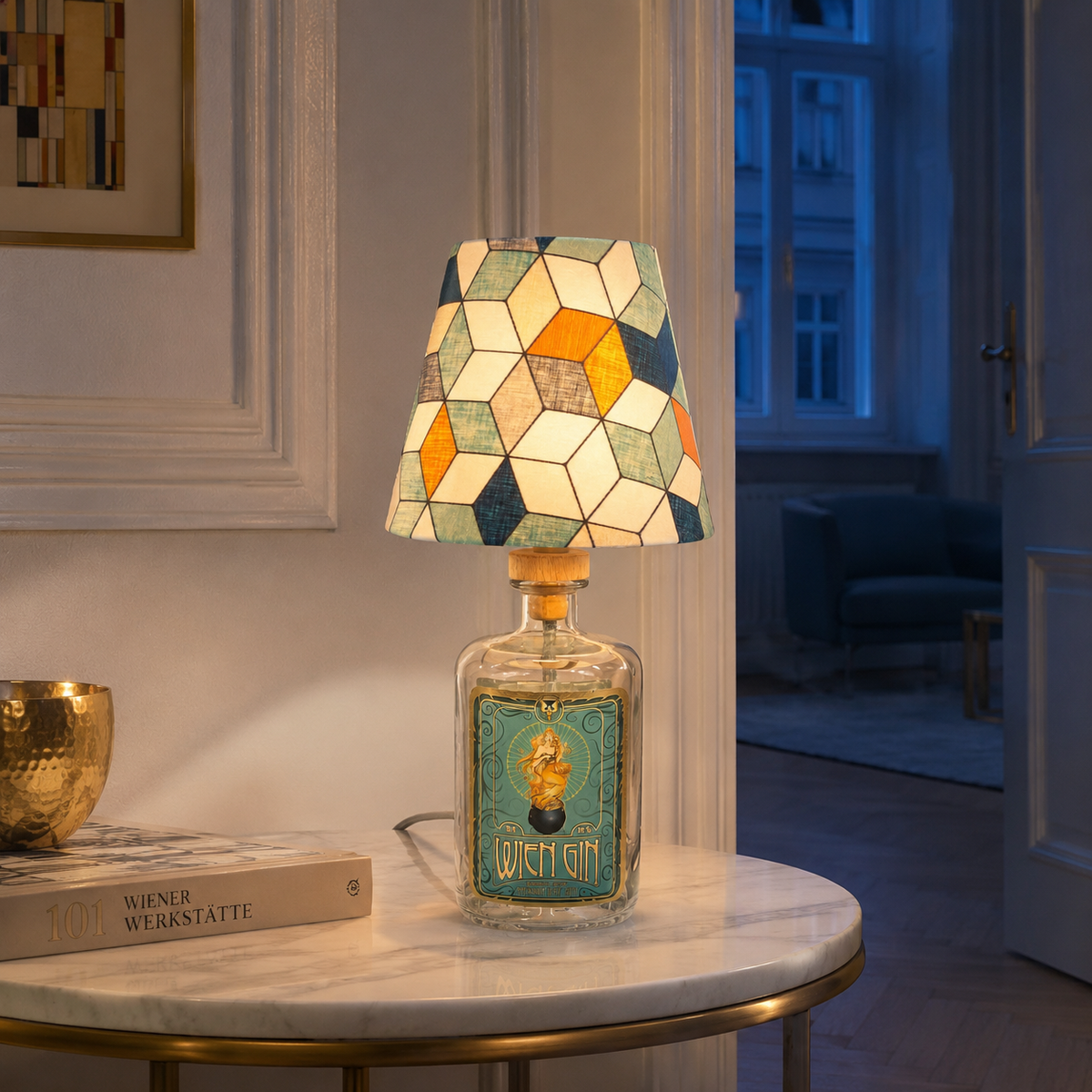 Flaschenlampen – Flaschenlampe Wien Gin Original 007