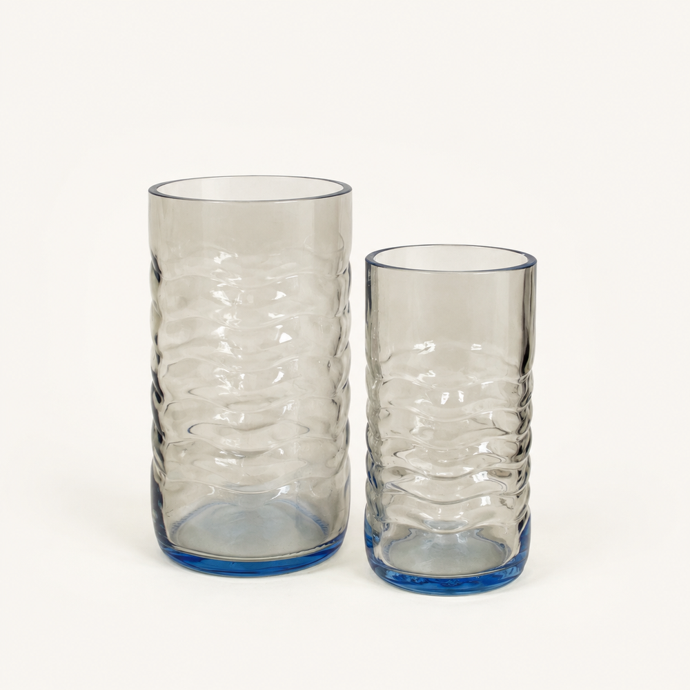 Upcycling-Glas – Klar · blauer Boden