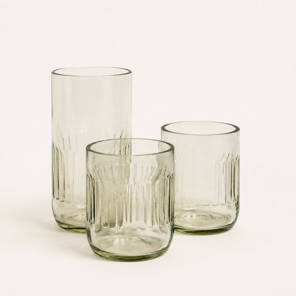 Upcycling-Glas – Klarglas · strukturiert