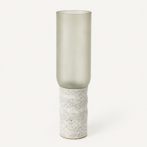 Bottle vase – frosted, waisted base