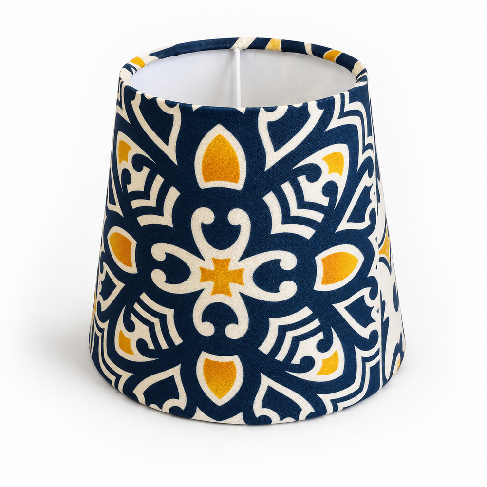 Small lampshade – Navy and Mustard Ornament – isolated product view