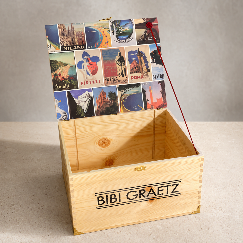 Veredelte Bibi-Graetz-Weinkiste als Designeria VinoBox