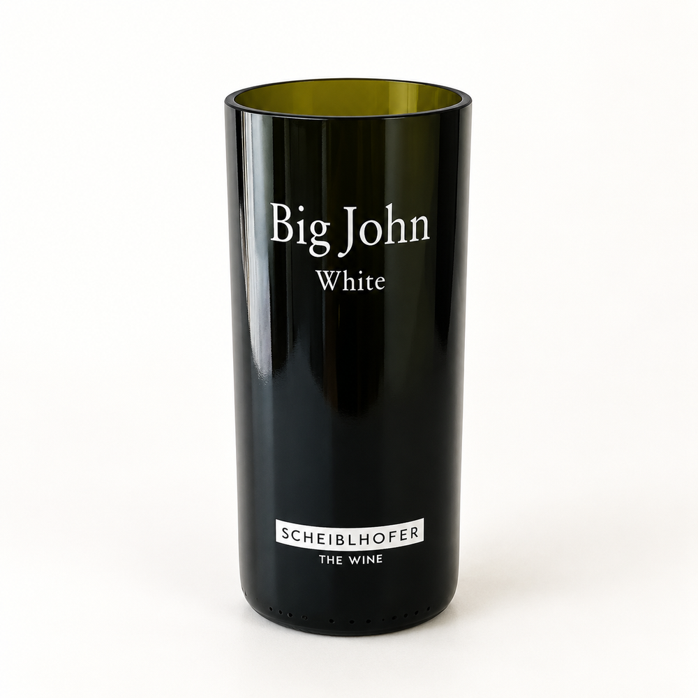 Handmade dark green Big John White bottle vase by Scheiblhofer