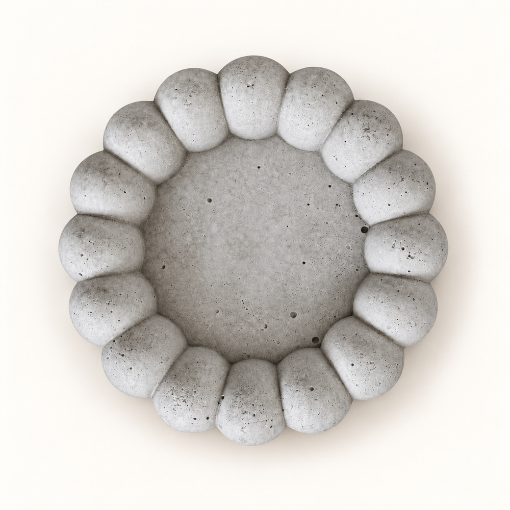 Beton-Untersetzer Rillen groß – Natur – Draufsicht